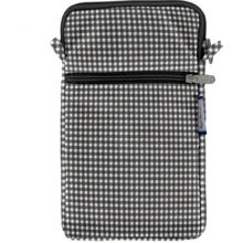 Quilted phone pocket vichy noir