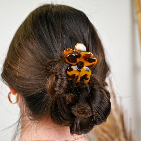 Small Flower Hair Clip leopard