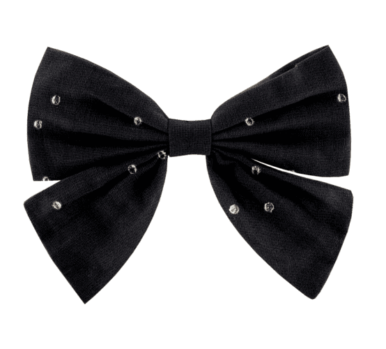 Bow tie hair slide gaze pois or noir