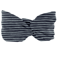 Jersey Crossed Headband Child striped silver dark blue