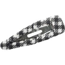 Fabric hair clip vichy noir