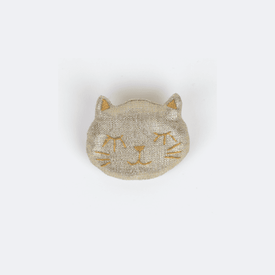 Meow hair slide  glitter linen