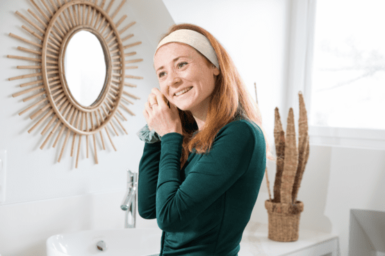 Stretch jersey headband  beige chiné