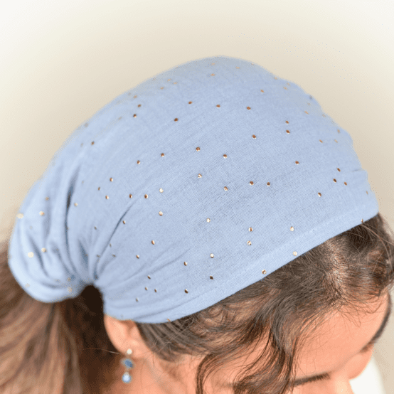 Headscarf headband- child size gaze pois or bleu baltique