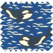 Cotton fabric orque bleue