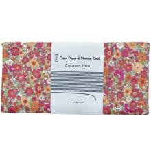 Coupon tissu 50 cm ex2342 orange pink multiflowers