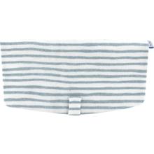 Flap of shoulder bag striped blue gray glitter