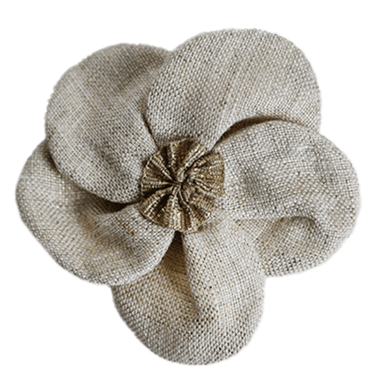 Flower petal hair slide small   glitter linen