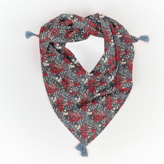 Small pom pom scarf jardin d'aurore