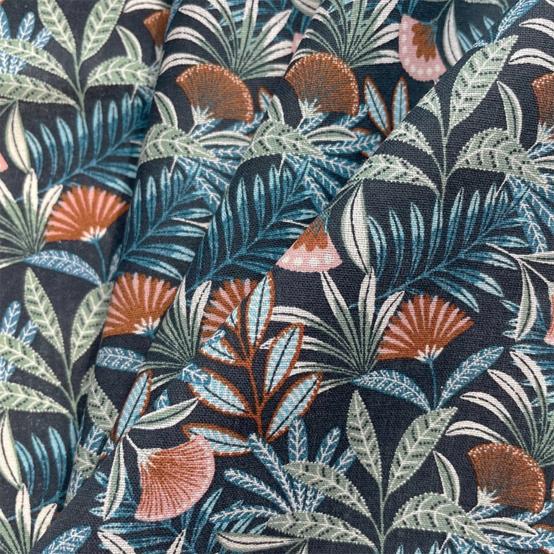 Cotton fabric ex2511 navy palm grove