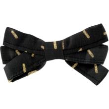 Ribbon bow hair slide golden straw