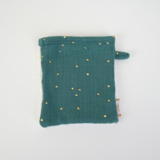 Make-up Remover Glove gaze pois or eucalyptus