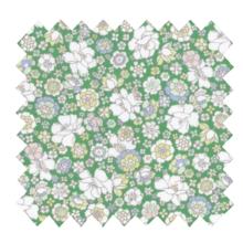 Cotton fabric ex2339 green white mini floral