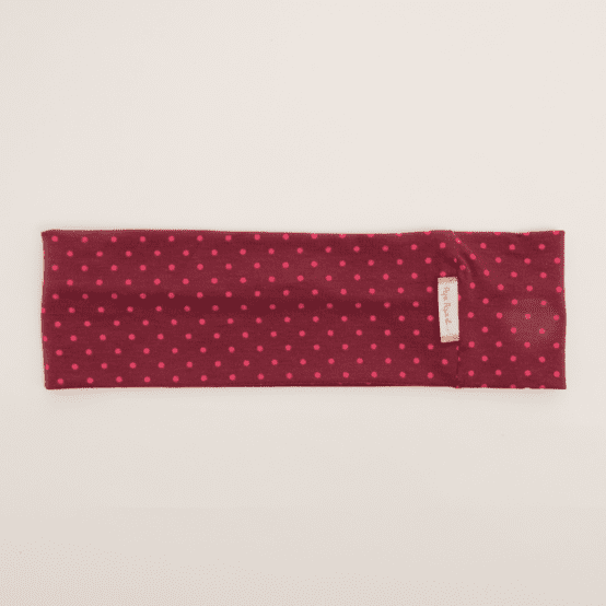 Stretch jersey headband  pois bordeaux