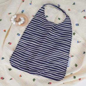 Elastic napkin child striped  ivory navy