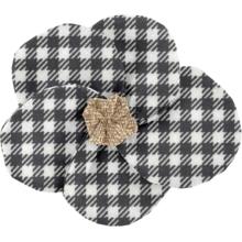 Flower petal hair slide small  vichy noir