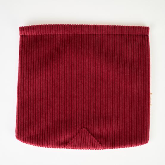 Square flap of saddle bag  burgundy large corduroy
