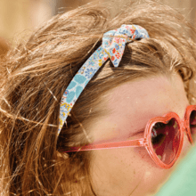 bow headband champêtre bleuté