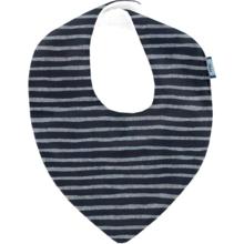 bandana bib striped silver dark blue