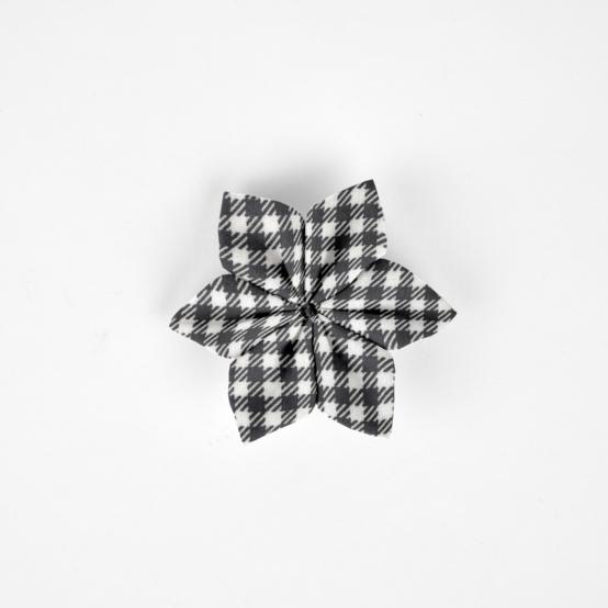 Star flower hairslide vichy noir