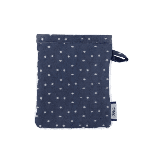 Make-up Remover Glove blue english embroidery