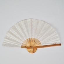 Hand-held fan white sequined