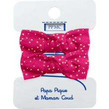 Small Elastics bows fuchsia pailleté