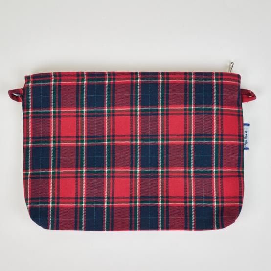 Coton clutch bag tartan rouge