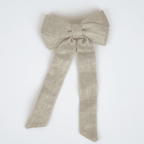 Medium ribbon hair clip  glitter linen