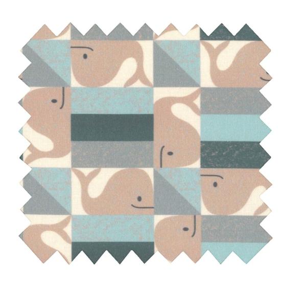 Cotton fabric ex2541 green whale
