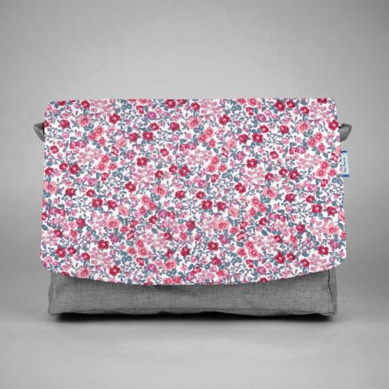 Square flap of saddle bag  rose grenadine