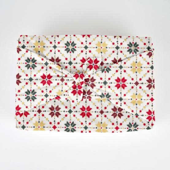 Furoshiki tall 73 x 73 ex2318 golden ecru scandinavian geometric