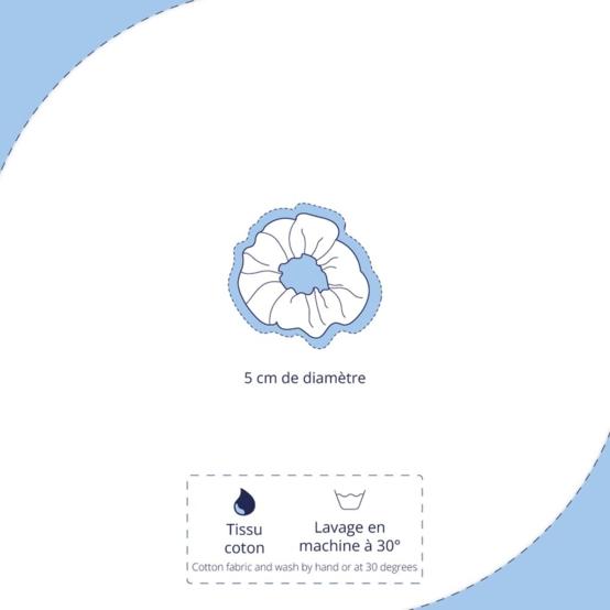 Mini Scrunchie almond green with golden dots gauze