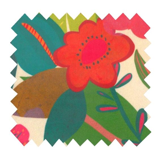35cm coated fabric coupon fleurs des iles