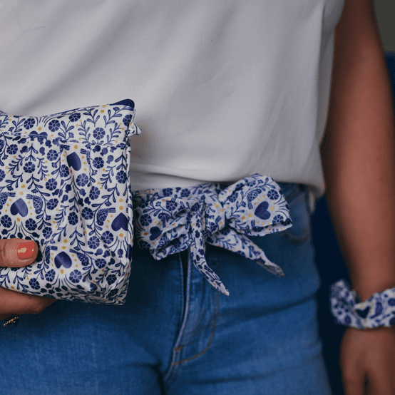 Long tail scrunchie scandinavia bleu