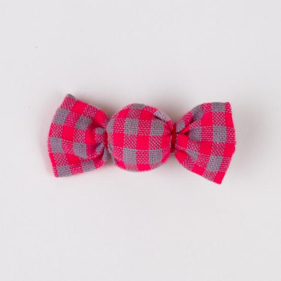 Mini sweet hairslide neon pink gingham