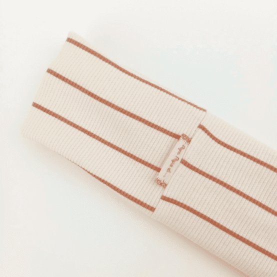 Stretch jersey headband  ribbed caramel stripes