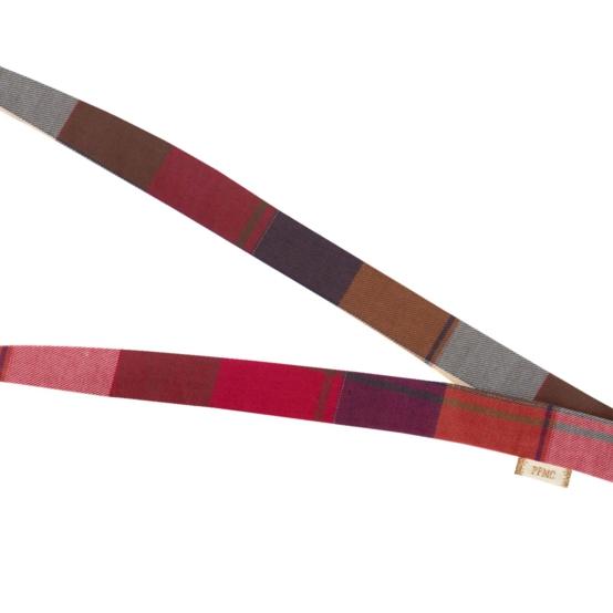 Lanyard necklace ruby lurex tartan