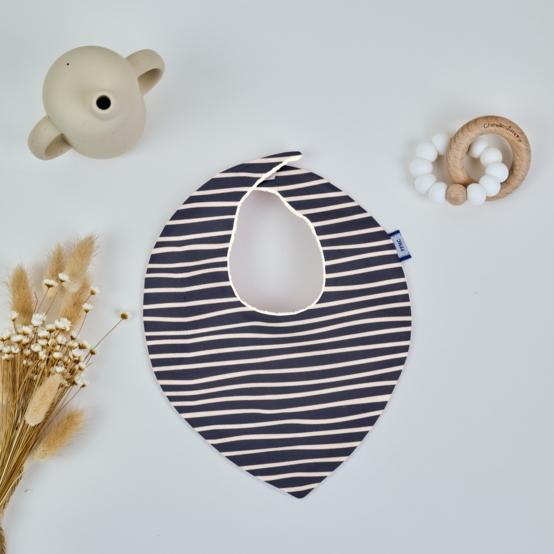 bandana bib striped  ivory navy