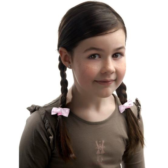 Small elastic bows pink gingham
