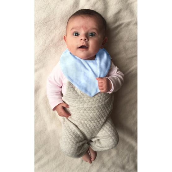 bandana bib sky blue gingham