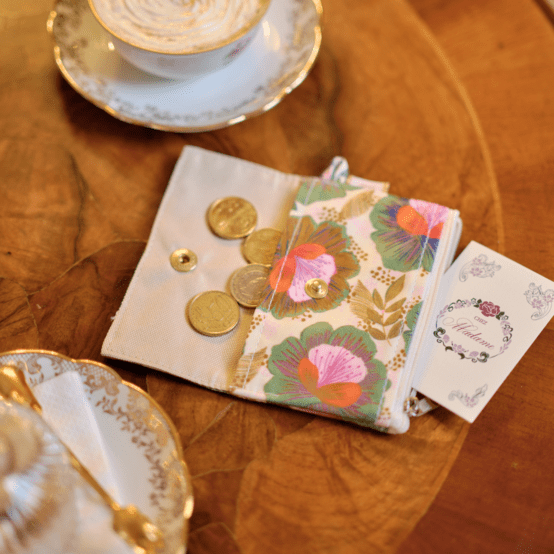 Mini coin purse pouch fleur de thé
