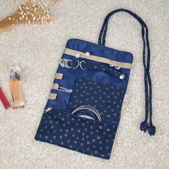 Jewelry pouch bulle bronze marine