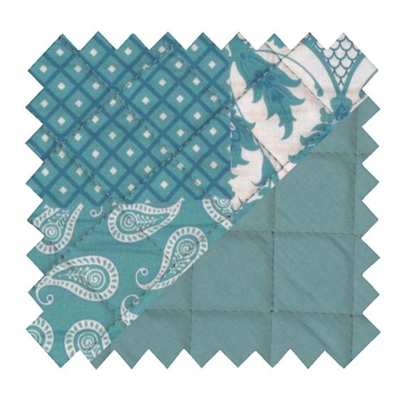 Quilted fabric ex2545 blue patch