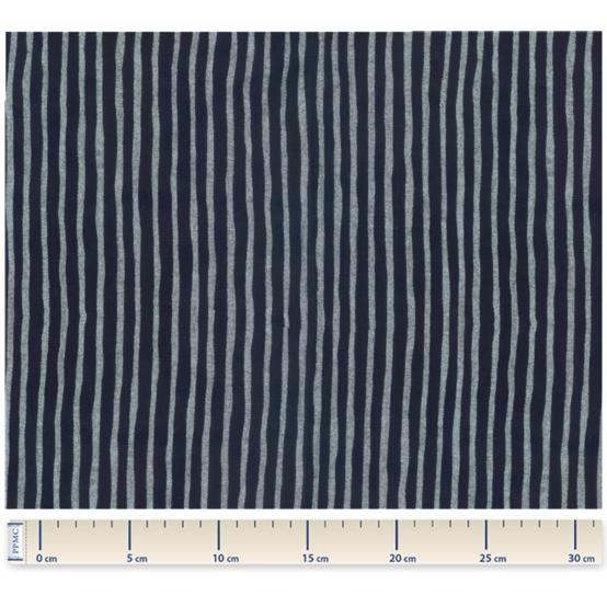 Coated fabric striped silver dark blue