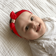 Jersey knit baby headband red