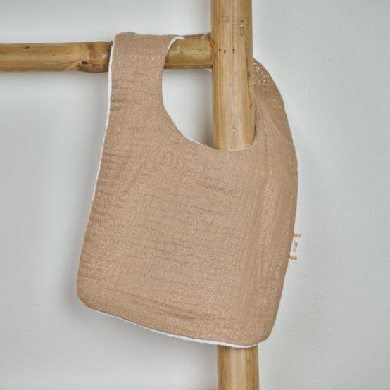 Bib - Baby size gaze pailletée camel