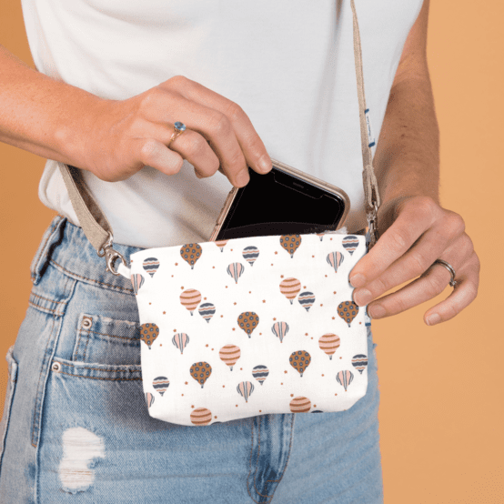 Tiny coton clutch bag montgolfiere