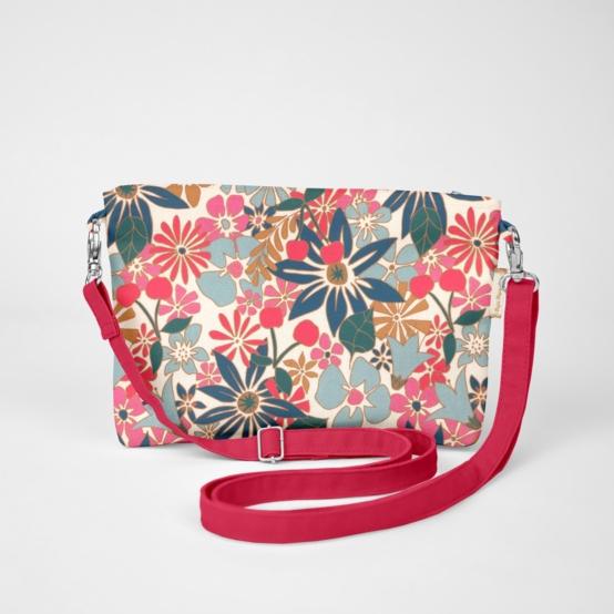 Coton clutch bag cerise en fleur
