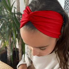 Jersey Crossed Headband Child red